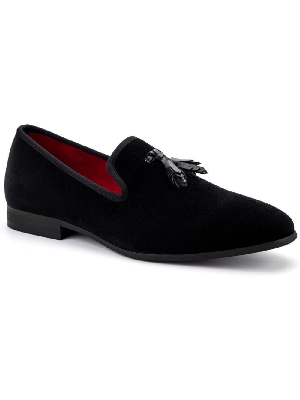 Meijiana Men's Black04 Velvet Loafers Tassel Buckle Slip On Tuxedo Wedding Shoes